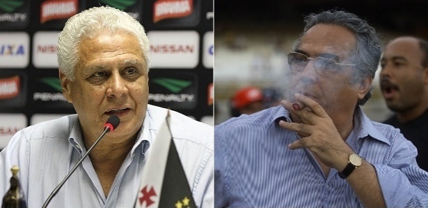 Montagem com as fotos de Marcelo Sadio/ site oficial do Vasco e Antônio Gaudério/Folhapress Eurico Miranda acusa Roberto Dinamite de ter feito trama em torno de ação de R$ 4 milhões