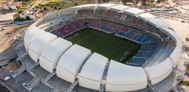 31.jan.2014 - Imagem aérea da Arena das Dunas, em Natal