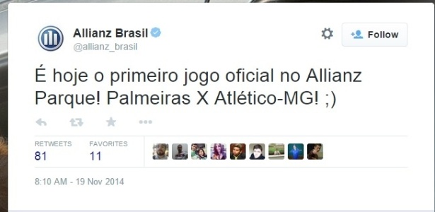 Patrocinador anuncia jogo errado na abertura do novo estádio do Palmeiras 5