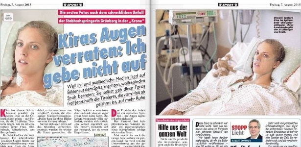 Kronen Zeitung fez registro inédito de Kira Grünberg após acidente