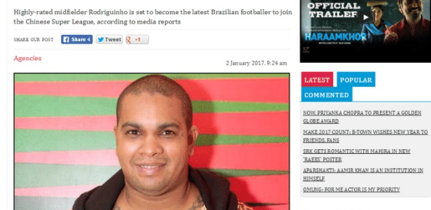 Site indiano comete gafe e troca meia do Corinthians por cantor de pagode