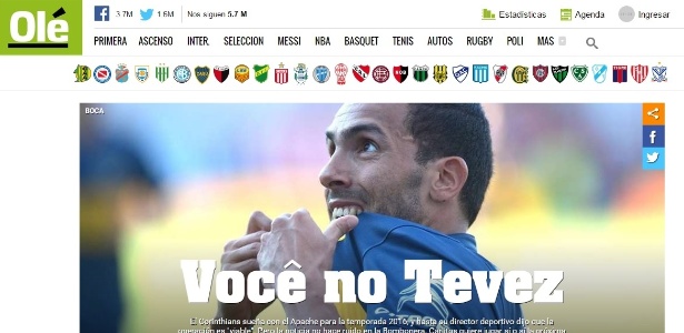 Mídia argentina vê com surpresa saída de Tevez: 