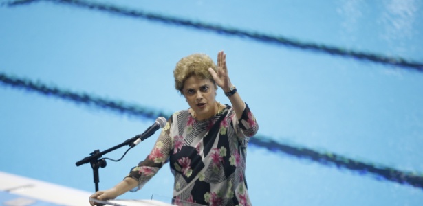 Dilma Rousseff discursa na inauguração do Estádio Aquático Olímpico