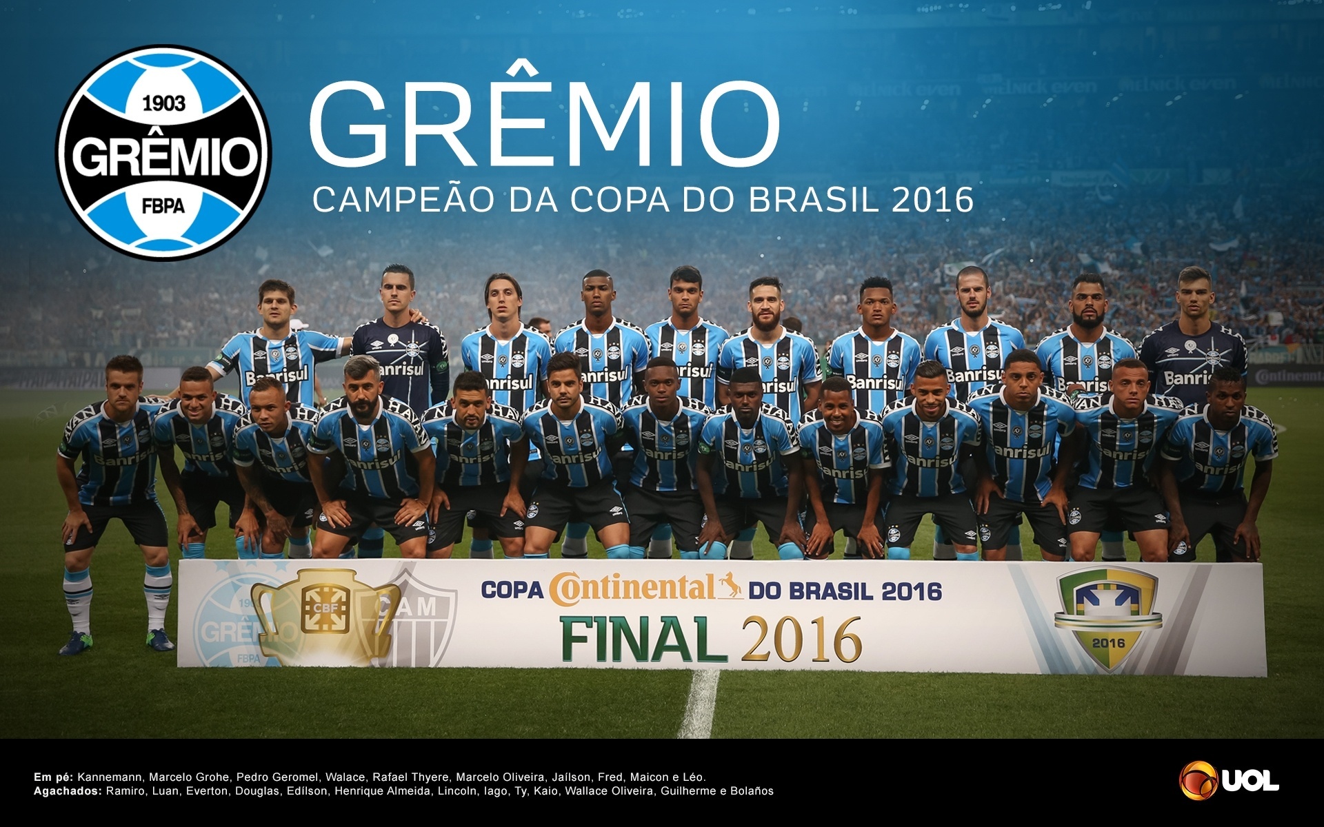 Resultado de imagem para grêmio campeão da copa do brasil 2016