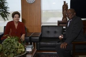 A presidente Dilma Rousseff recebeu hoje o presidente do Supremo Tribunal Federal (STF), Joaquim Barbosa, no Palácio do Planalto