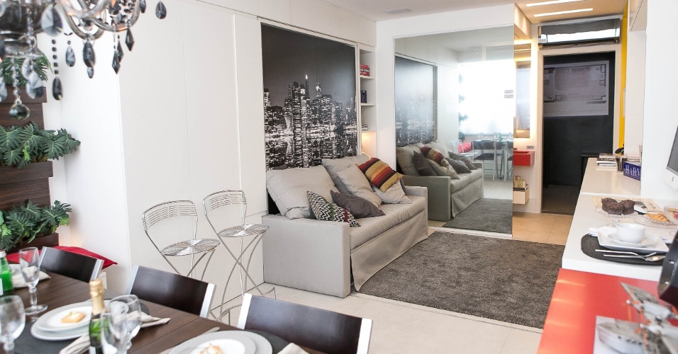 Sala De Tv Que Vira Quarto ~ Sala vira quarto, e cozinha vira escritório em apartamento de 23m² Sala De Tv Que Vira Quarto ~ Sala vira quarto, e cozinha vira escritório em apartamento de 23m²