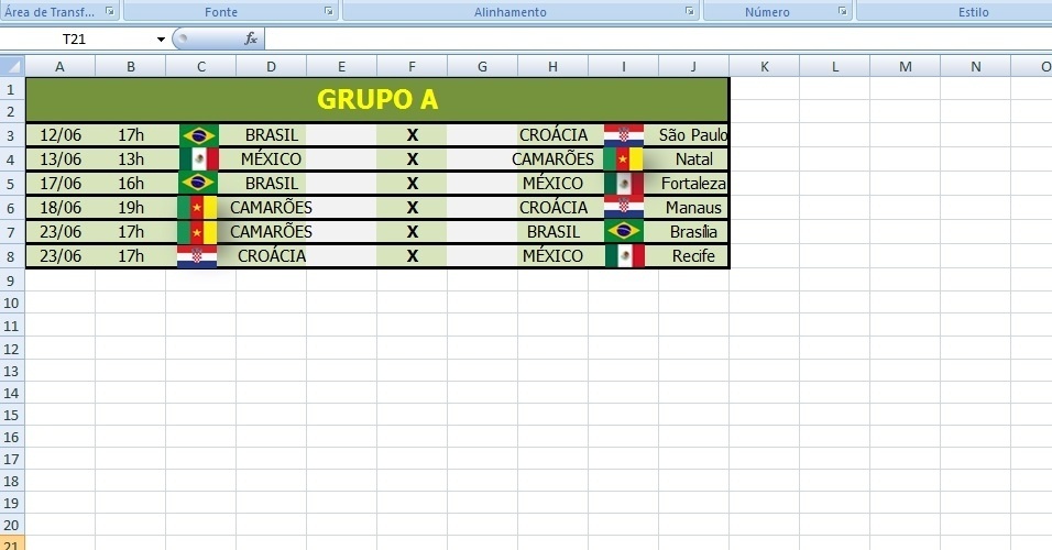 Tabela no Excel gerencia jogos da Copa do Mundo; aprenda a fazer