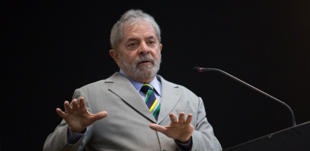 O ex-presidente Luiz Inácio Lula da Silva (PT) em palestra para empresários dos países da União Europeia
