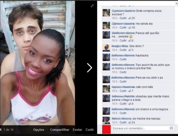 Após postar foto no Facebook, jovem de Muriaé, em Minas Gerais, sofreu ataques racistas em comentários 