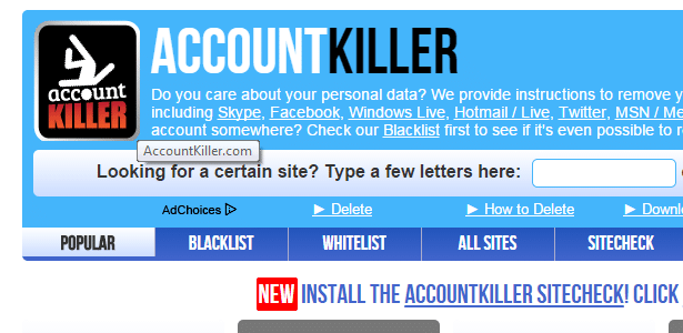 Account Killer ajuda a apagar cadastros em serviços como Facebook