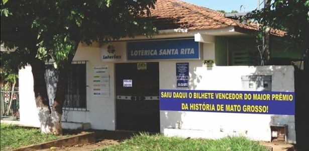 Lotérica em Santa Rita do Trivelato (MT) onde foi feito um dos bilhetes vencedores da Mega da Virada de 2014
