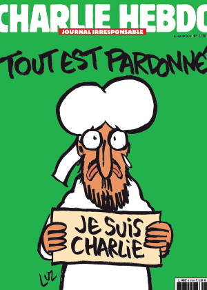 Capa da próxima edição da "Charlie Hebdo" traz Maomé segurando uma placa com os dizeres: "Je suis Charlie"