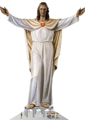 Projeto da estátua Sagrado Coração de Jesus em Itanhomi, de Evandro di Caetano, com 28 metros de altura