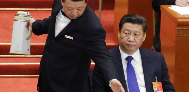 O presidente da China, Xi Jinping, durante o Congresso Nacional do Povo, em março