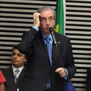 O presidente da Câmara dos Deputados, Eduardo Cunha (PMDB), durante uma das viagens, na Assembleia Legislativa de SP