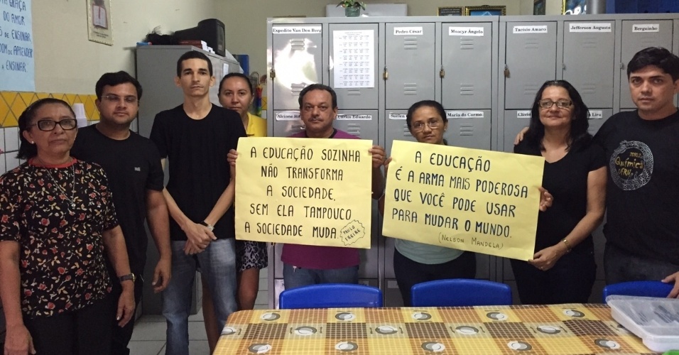 Resultado de imagem para fotos de professores reunidos na escola estadual dinarte mariz sao paulo do potengi