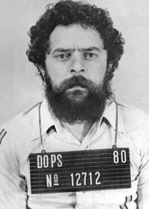 O então líder sindical Luiz Inácio Lula da Silva em foto de seu fichário no Dops, em 1980
