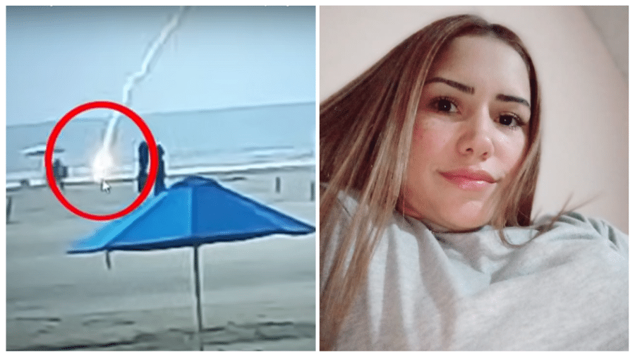 Vídeo cabeleireira morre após ser atingida por raio em praia na