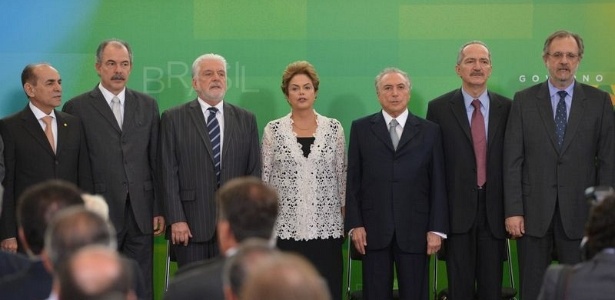 Presidente Dilma Rousseff durante cerimônia de posse dos novos ministros, no Palácio do Planalto, em Brasília
