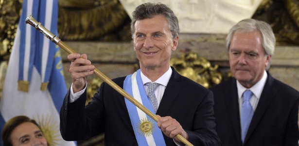 Mauricio Macri durante cerimnia de posse na Presidncia da Argentina, na Casa Rosada