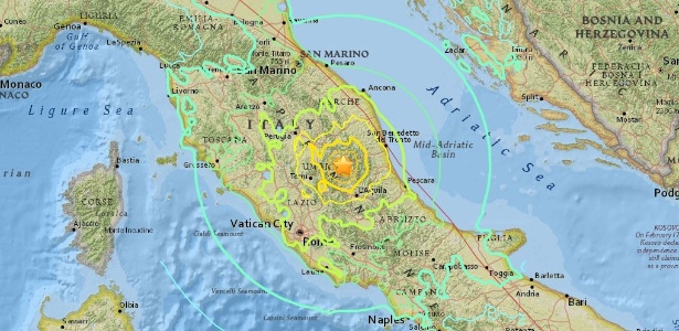Terremoto foi sentido por moradores em Roma, a mais de 100 km do epicentro Terremoto foi sentido por moradores em Roma, a mais de 100 km do epicentro