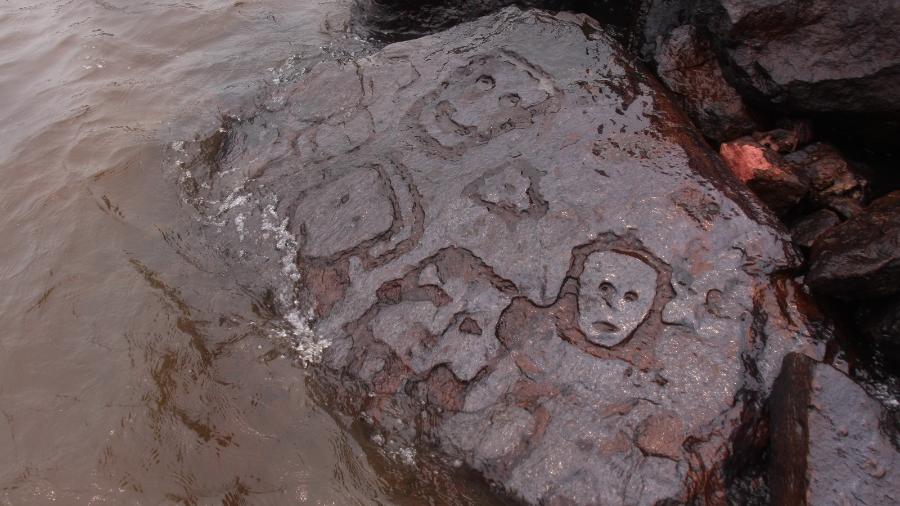 Imagens do sítio arqueológico Lajes, em Manaus