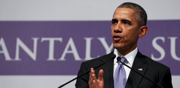 O presidente dos EUA, Barack Obama, dá entrevista coletiva ao fim da cúpula do G20, em Antália, na Turquia