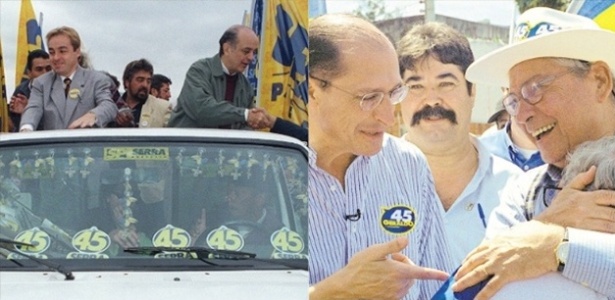 Serra (à esq.) disputou a prefeitura em 1996; Alckmin (à dir.) foi o candidato em 2000