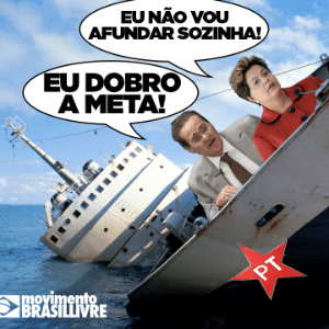 Resultado de imagem para dilma naufragando charges