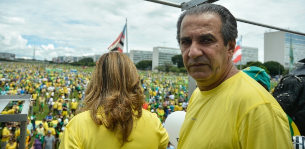 O pastor Silas Malafaia participou dos protestos contra Dilma no dia 13 de março