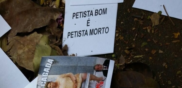 "Petista bom é petista morto" é o texto de panfletos jogados durante o velório do ex- presidente do PT José Eduardo Dutra