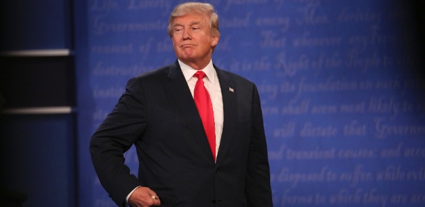 O candidato republicano Donald Trump durante o último debate presidencial
