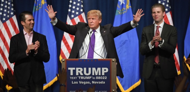 Trump comemora em Las Vegas a vitória na prévia de Nevada, sua terceira seguida rumo à indicação do Partido Republicano para concorrer à Casa Branca