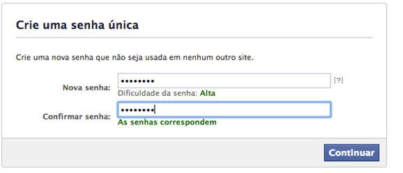 Crie uma senha única
