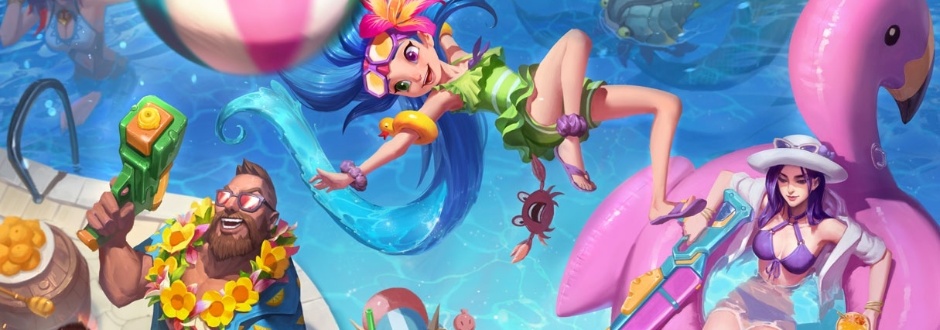 Novas skins 'Festa na Piscina' serão lançadas para Gangplank, Caitlyn e Zoe
