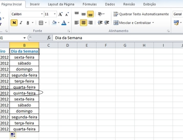 Saiba como preencher automaticamente os dias da semana em planilha do ...