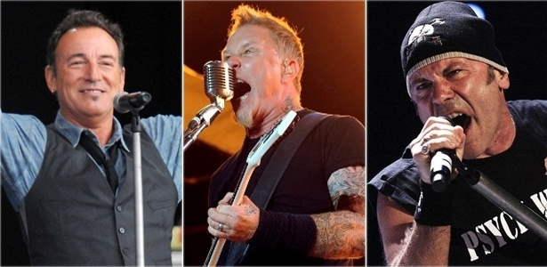 Bruce Springsteen, James Hetfield (Metallica) e Bruce Dickinson (Iron Maiden), atrações do Rock in Rio 2013