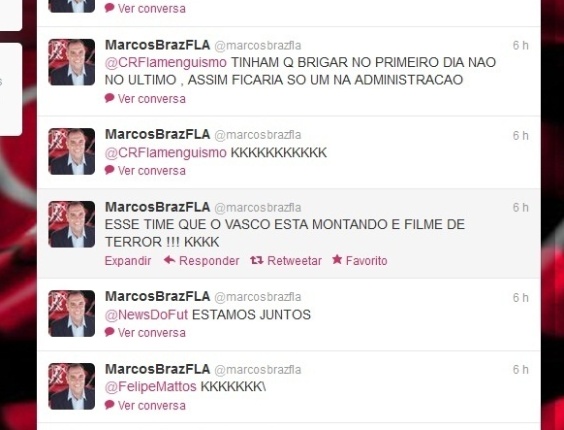 Ex-dirigente do Fla ironiza Dinamite no twitter e diz que time do Vasco é filme de terror