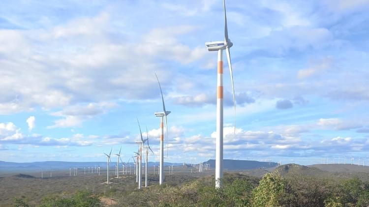 Complexo eólico na Caatinga. 