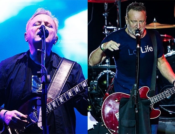 O vocalista do New Order, Bernard Sumner, e Peter Hook, que deixou a banda em 2007