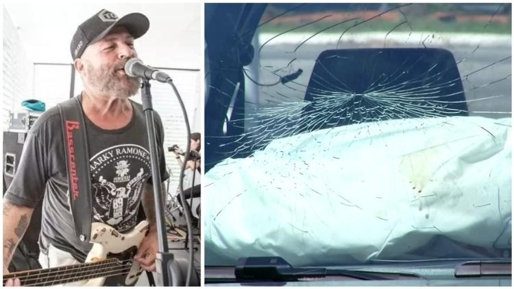 Carro de Mingau ficou destruído após ataque a tiros em Paraty, no Rio de Janeiro