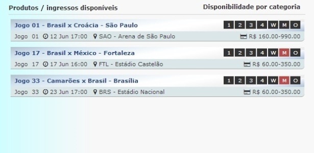 Ingressos regulares para jogos da seleção brasileira na Copa do Mundo de 2014 estão esgotados