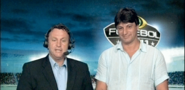 Neto e Alceu durante o programa Terceiro Tempo da Band, em 2011