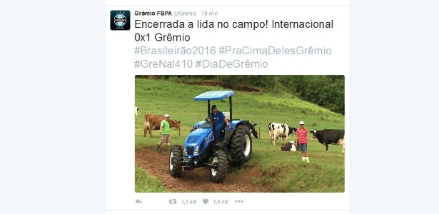 Trator emperra e Grêmio vence Inter depois de 4 anos no Beira-Rio