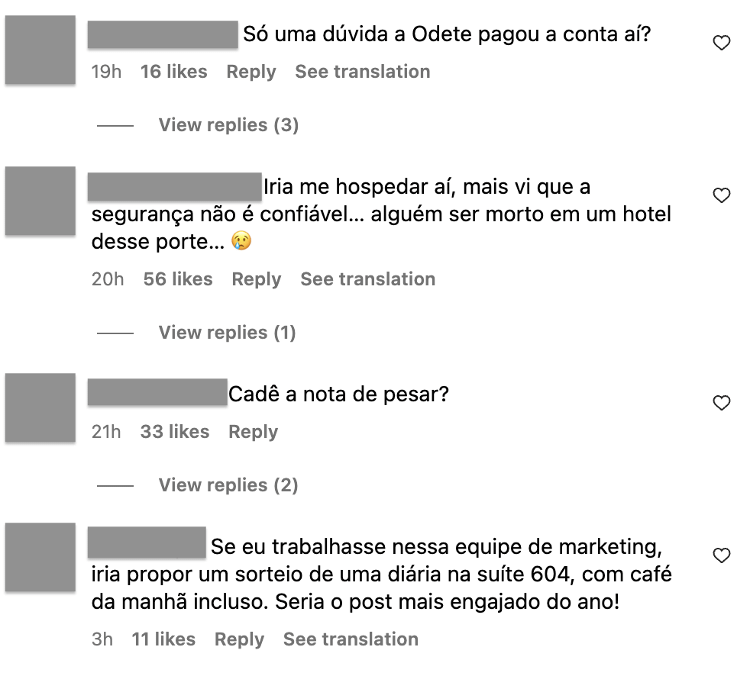 Morte de Odete Roitman no Copacabana Palace Reprodução/Instagram