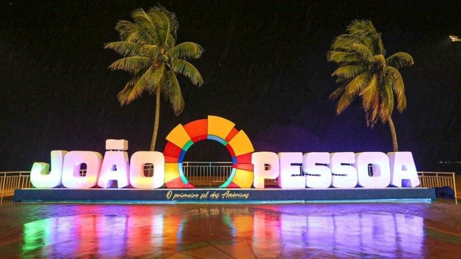 Novo letreiro na praia de Tambaú inaugurado em agosto de 2021 em João Pessoal 