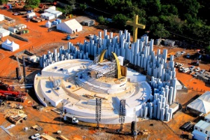  Vista aérea do palco no Campus Fidei, em Guaratiba, que receberá a missa rezada pelo papa Francisco na Jornada Mundial da Juventude