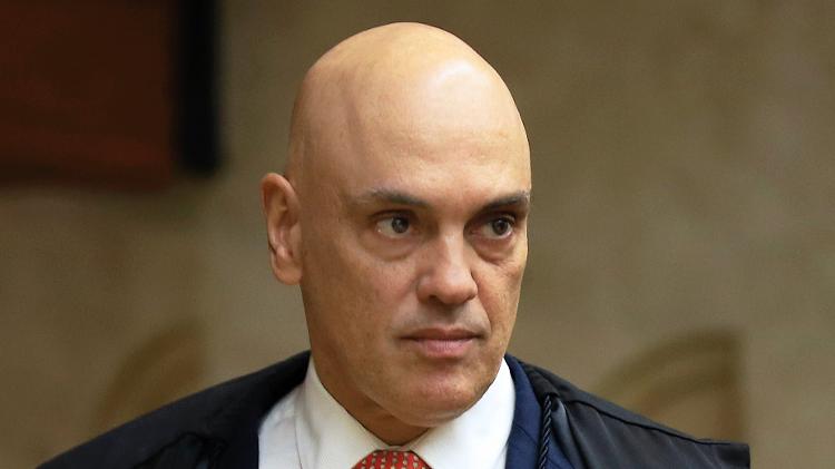9.ago.2023 - O ministro Alexandre de Moraes durante sessão plenária do Supremo