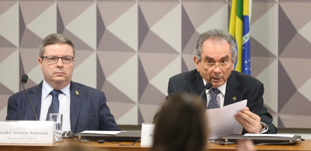 O relator, Antonio Anastasia (PSDB-MG), e o presidente da comissão, Raimundo Lira (PMDB-PB)