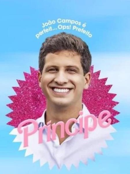 O prefeito do Recife, João Campos (PSB), em meme inspirado no filme "Barbie"
